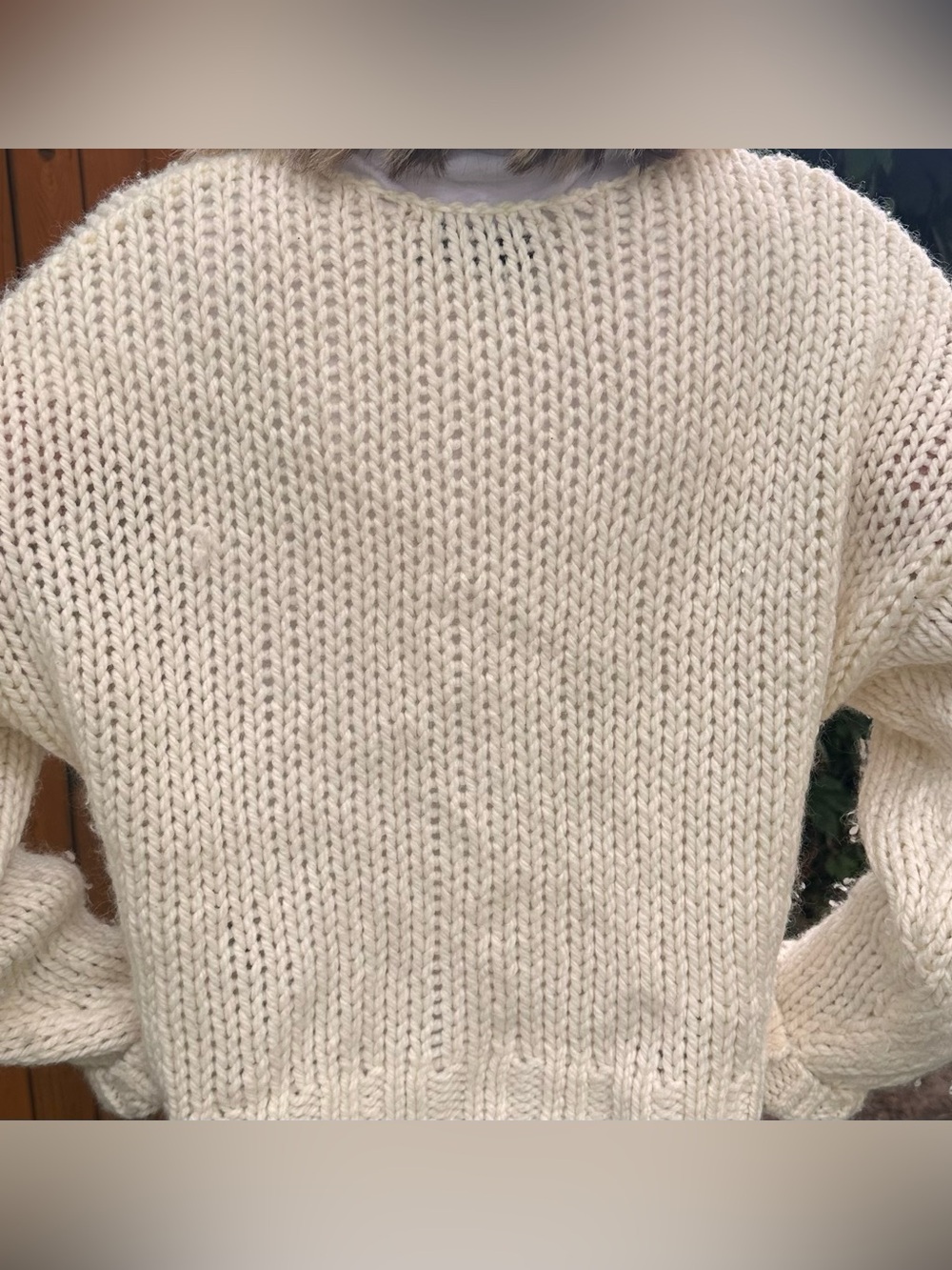 Zara Chunky Cream Knit Button Cardigan - Picture 8 of 9